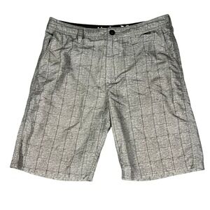 Hurley Mens Hybrid Walk Shorts Size 31 Grey Plaid Grid Board Shorts MWS0004940
